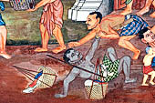 Detail from a mural painting with a 'Ramakien' motif - Thai version of the Indian Ramayana - from the temple complex of the Emerald Buddha, Bangkok (late 18th century) 